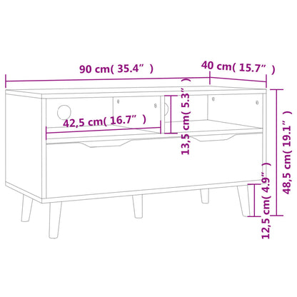 TV-Møbel Høyglans Svart Tv-benk 90x40x48,5 cm