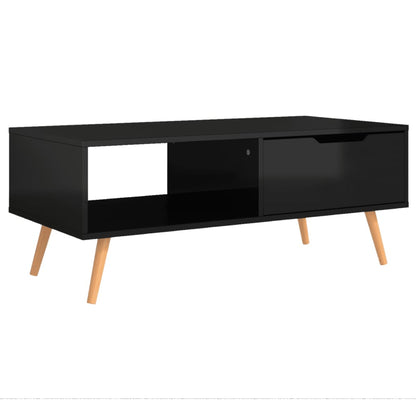 Salongbord Sofabord Høyglans Svart 100x49,5x43 cm
