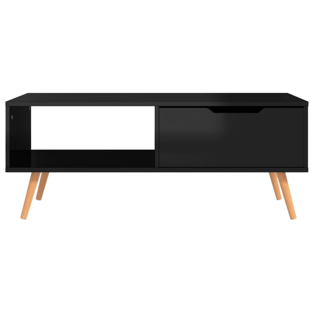 Salongbord Sofabord Høyglans Svart 100x49,5x43 cm