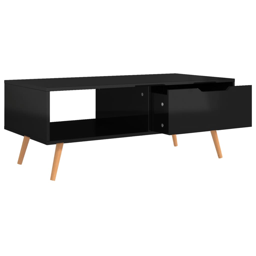 Salongbord Sofabord Høyglans Svart 100x49,5x43 cm