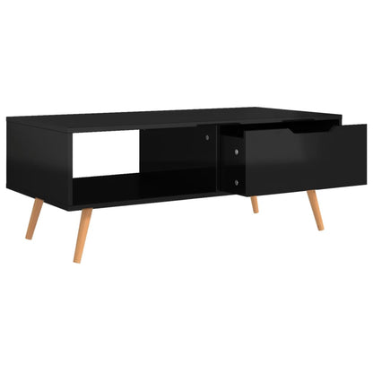 Salongbord Sofabord Høyglans Svart 100x49,5x43 cm