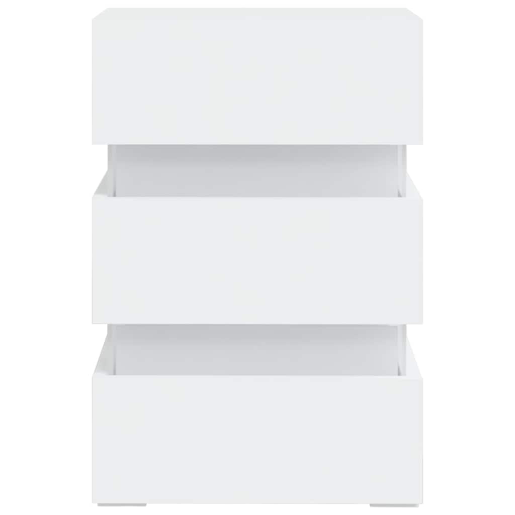 Nattbord Sengbord Hvit LED-nattbord 45x35x67 cm
