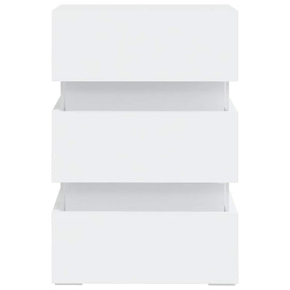 Nattbord Sengbord Hvit LED-nattbord 45x35x67 cm