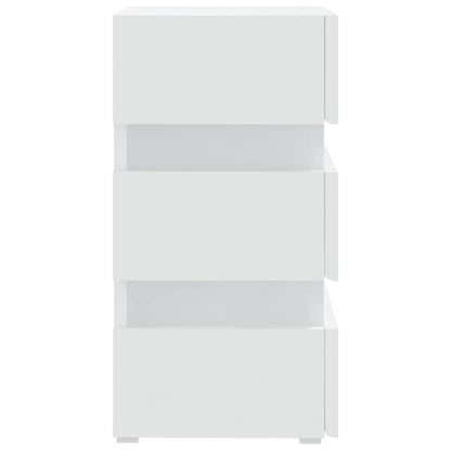 Nattbord Sengbord Hvit LED-nattbord 45x35x67 cm