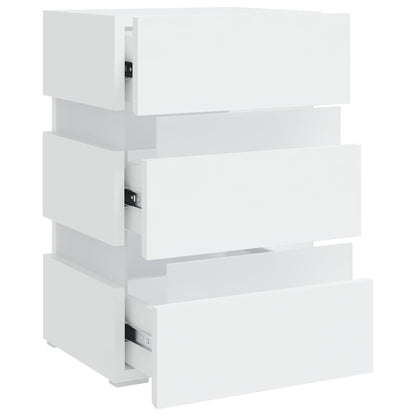Nattbord Sengbord Hvit LED-nattbord 45x35x67 cm