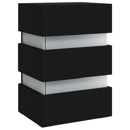 Nattbord Sengbord Svart LED-nattbord 45x35x67 cm