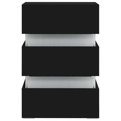 Nattbord Sengbord Svart LED-nattbord 45x35x67 cm