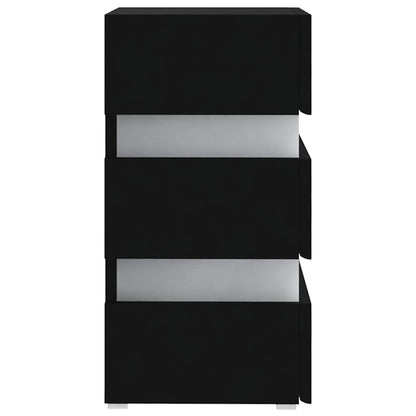 Nattbord Sengbord Svart LED-nattbord 45x35x67 cm