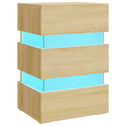 Nattbord Sengbord Sonoma Eik LED 45x35x67 cm