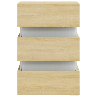 Nattbord Sengbord Sonoma Eik LED 45x35x67 cm