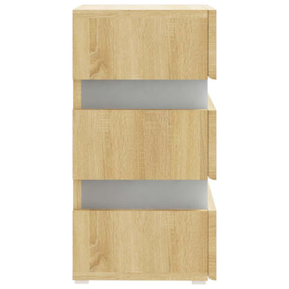 Nattbord Sengbord Sonoma Eik LED 45x35x67 cm