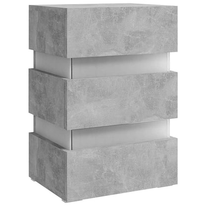Nattbord Sengbord Betonggrå LED-nattbord 45x35x67 cm