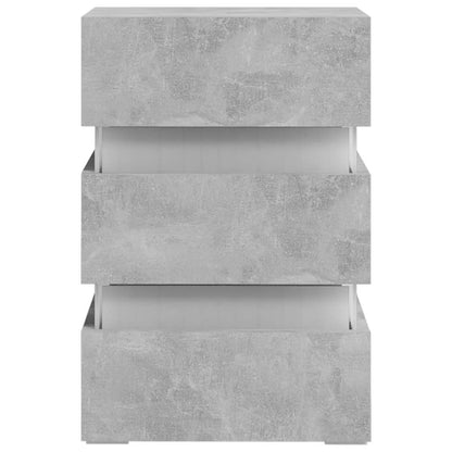Nattbord Sengbord Betonggrå LED-nattbord 45x35x67 cm