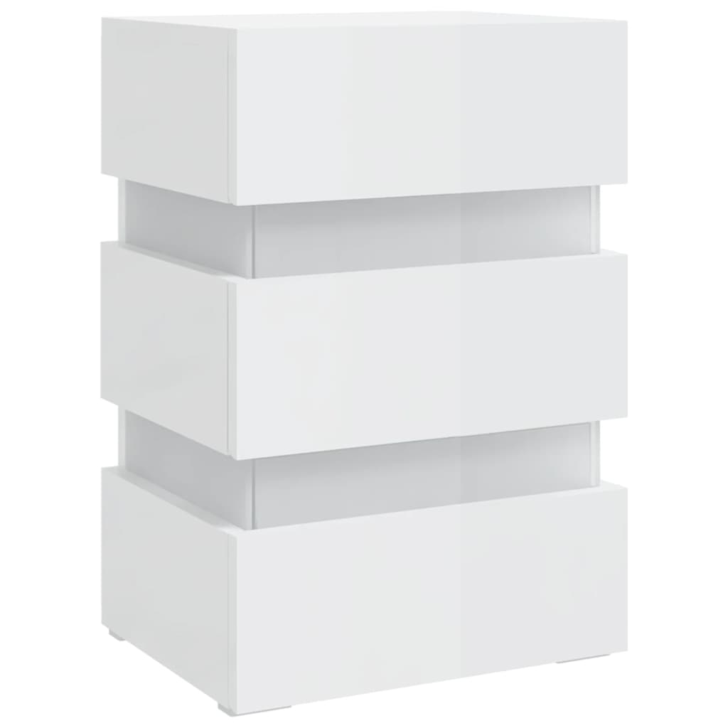 Nattbord Sengbord Høyglans Hvit 45x35x67 cm