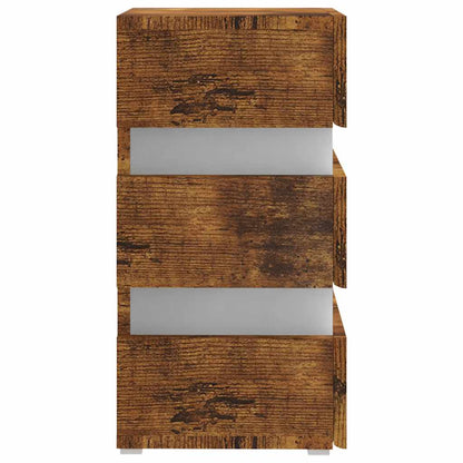 Nattbord Sengbord Røkt Eik LED-nattbord 45x35x67 cm