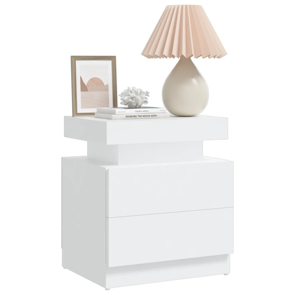 Nattbord Sengbord Hvit 45x35x52 cm