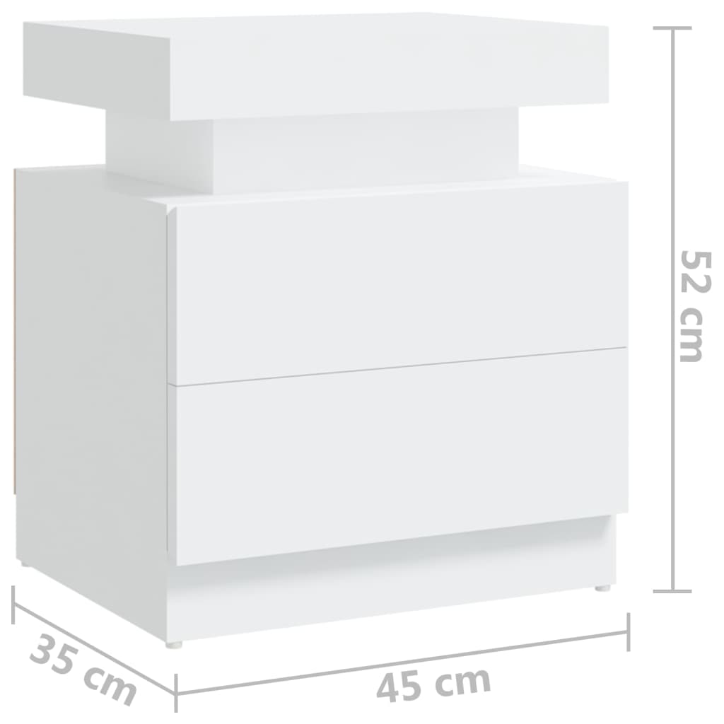 Nattbord Sengbord Hvit 45x35x52 cm
