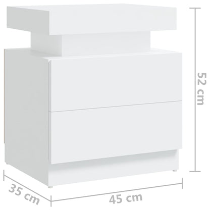Nattbord Sengbord Hvit 45x35x52 cm