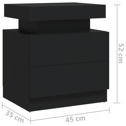 Nattbord Sengbord Svart 45x35x52 cm