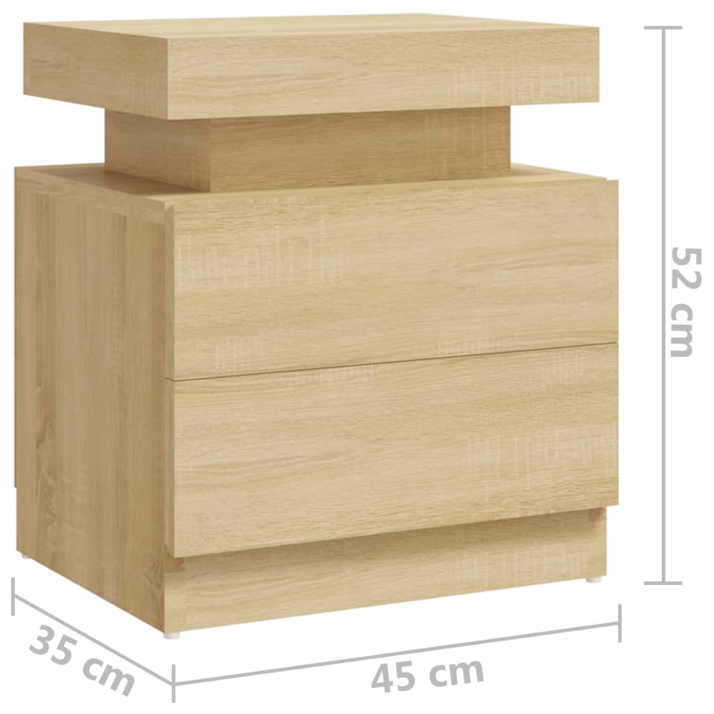 Nattbord Sengbord Sonoma Eik 45x35x52 cm