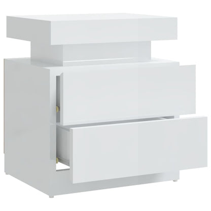Nattbord Sengbord Høyglans Hvit 45x35x52 cm