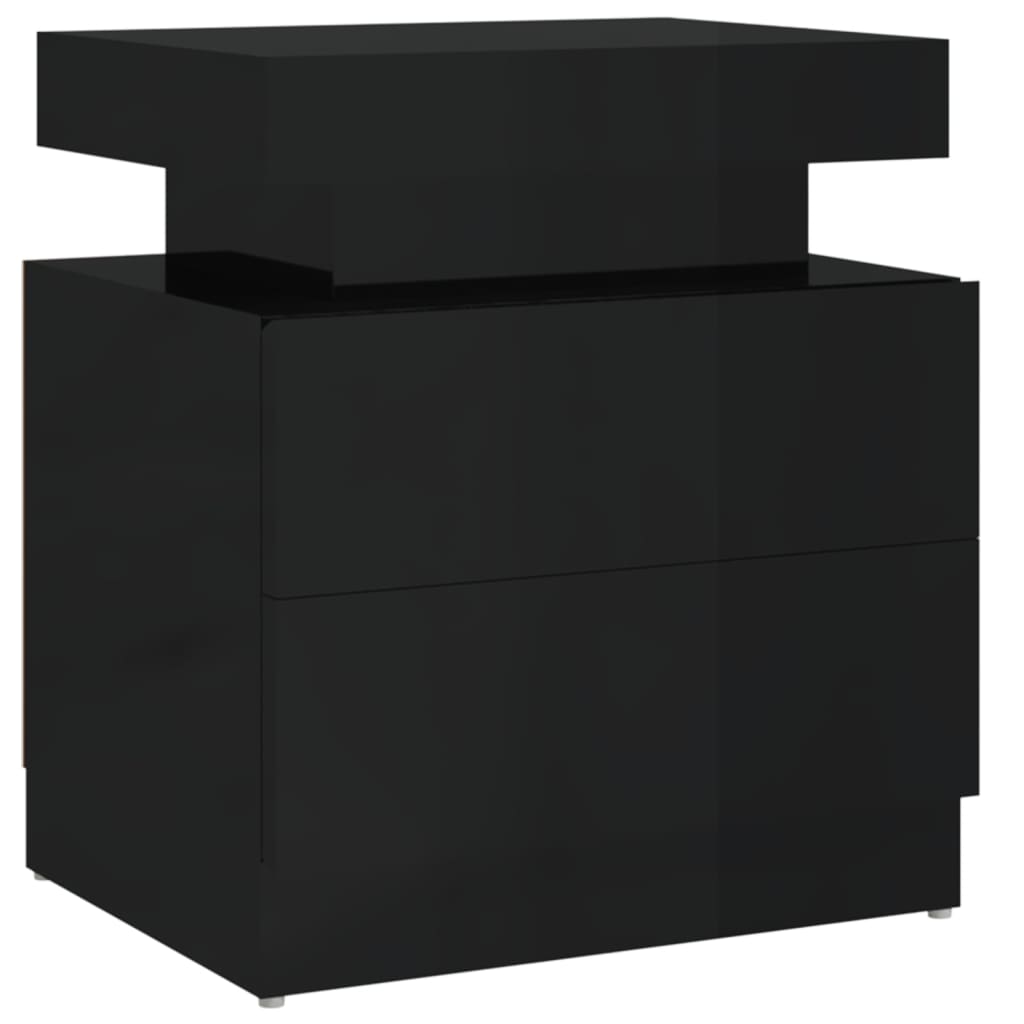 Nattbord Sengbord Høyglans Svart 45x35x52 cm