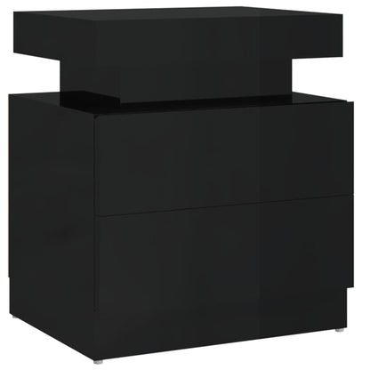 Nattbord Sengbord Høyglans Svart 45x35x52 cm
