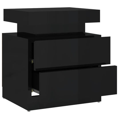 Nattbord Sengbord Høyglans Svart 45x35x52 cm
