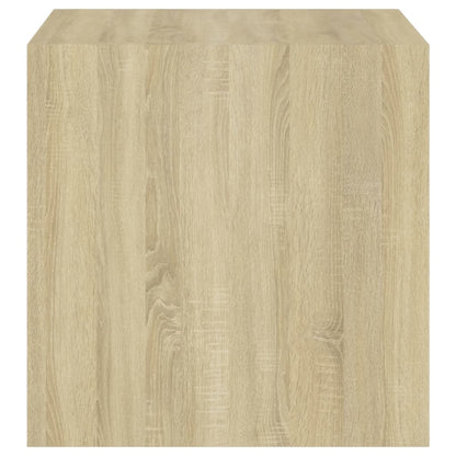 Veggskap Hvit 4 stk 37x37x37 cm Sonoma Eik