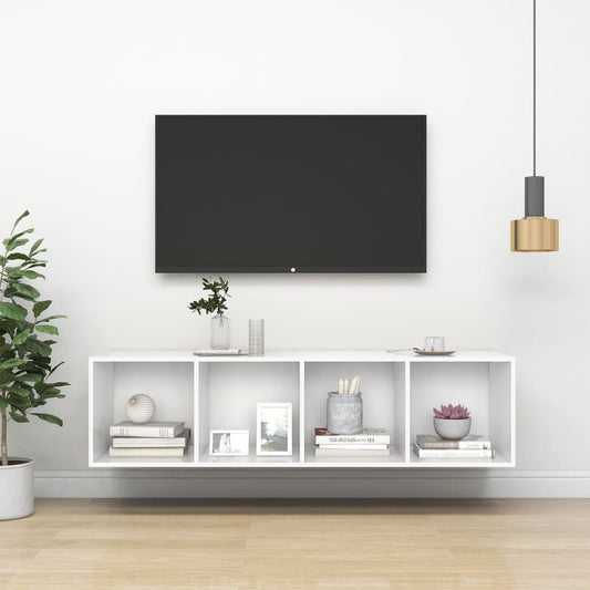 TV-Møbel Hvit Vegghengt TV-benk 37x37x142,5 cm