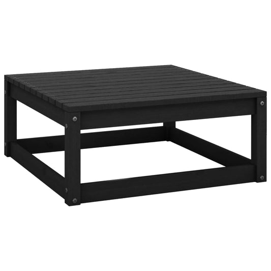 Fotskammel til hage 70x70x30 cm svart heltre furu