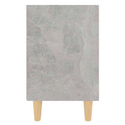 Nattbord Sengbord Betonggrå med ben i heltre 2 stk 40x30x50 cm
