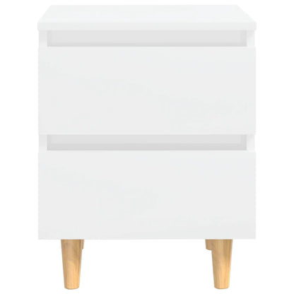 Nattbord Sengbord Høyglans Hvit heltre furuben 40x35x50 cm