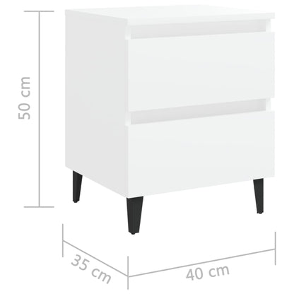 Nattbord Sengbord Hvit 40x35x50 cm