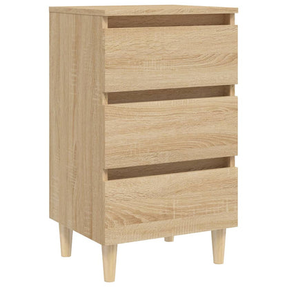 Nattbord Sengbord Sonoma Eik med ben i heltre 40x35x69 cm