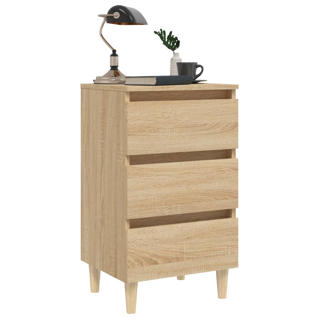Nattbord Sengbord Sonoma Eik med ben i heltre 40x35x69 cm