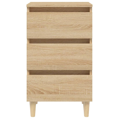 Nattbord Sengbord Sonoma Eik med ben i heltre 40x35x69 cm