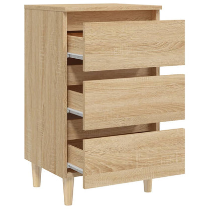 Nattbord Sengbord Sonoma Eik med ben i heltre 40x35x69 cm