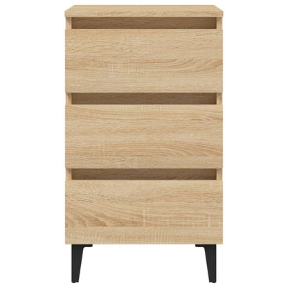 Nattbord Sengbord Sonoma Eik med metallben 40x35x69 cm