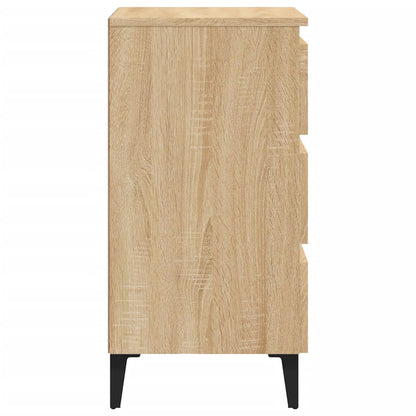 Nattbord Sengbord Sonoma Eik med metallben 40x35x69 cm
