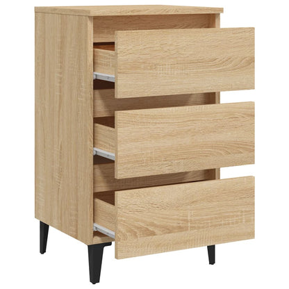 Nattbord Sengbord Sonoma Eik med metallben 40x35x69 cm
