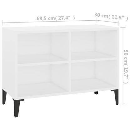 TV-Møbel Hvit Tv-benk med metallben 69,5x30x50 cm