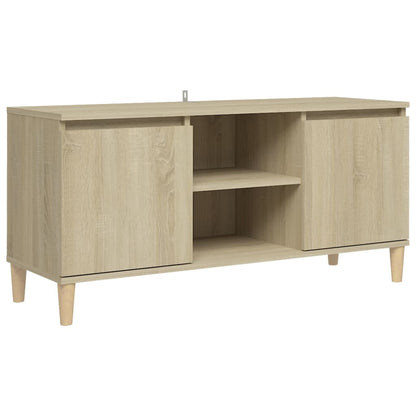 TV-Møbel Sonoma Eik TV-benk med ben i heltre 103,5x35x50 cm