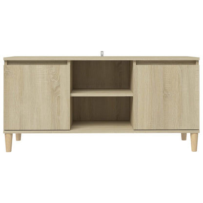 TV-Møbel Sonoma Eik TV-benk med ben i heltre 103,5x35x50 cm