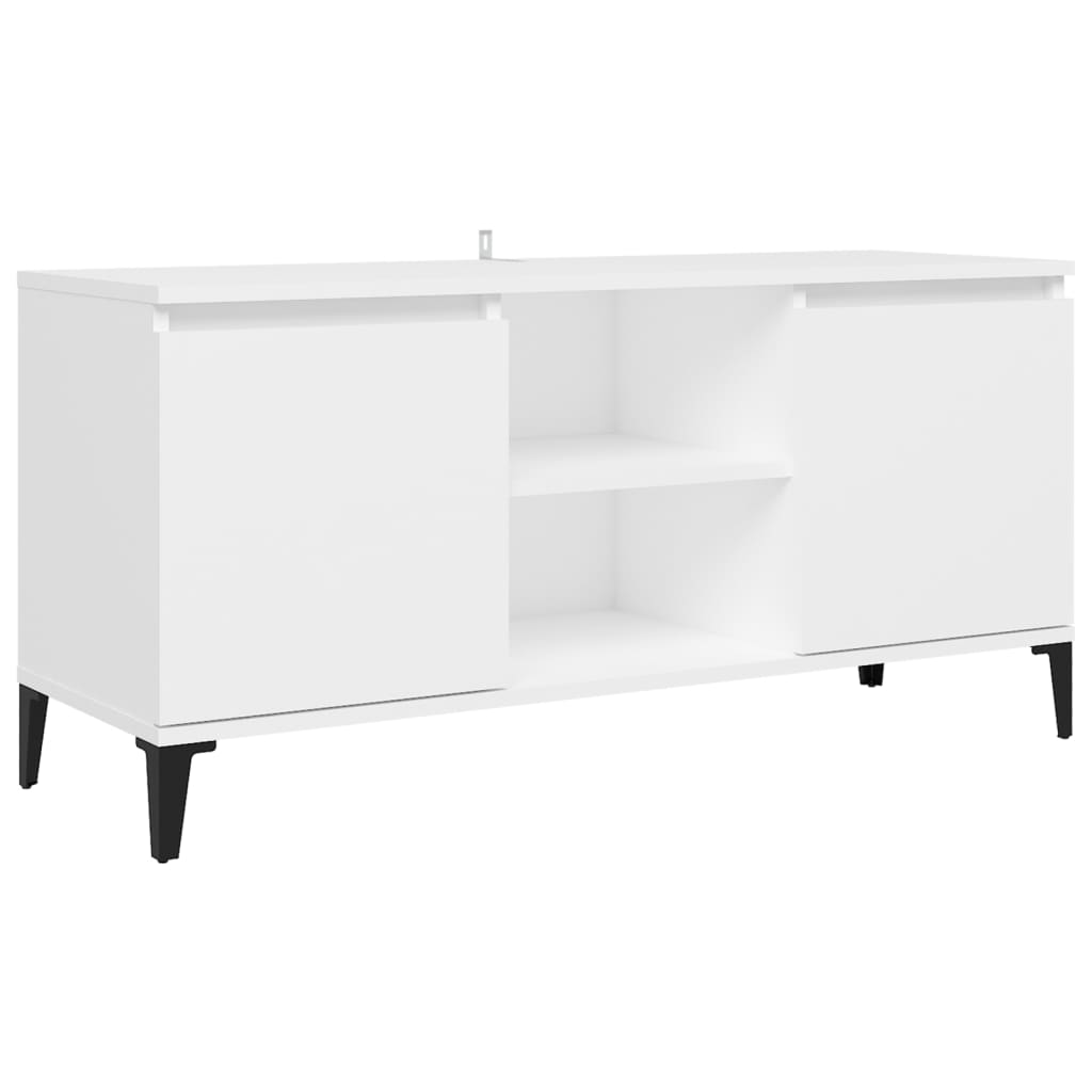 TV-Møbel Hvit TV-benk med metallben 103,5x35x50 cm
