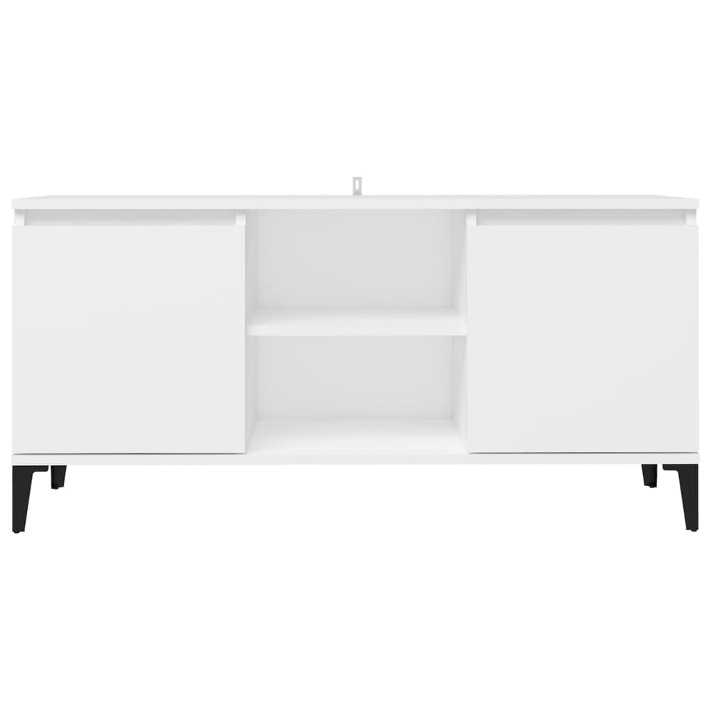 TV-Møbel Hvit TV-benk med metallben 103,5x35x50 cm