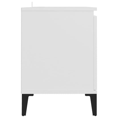 TV-Møbel Hvit TV-benk med metallben 103,5x35x50 cm