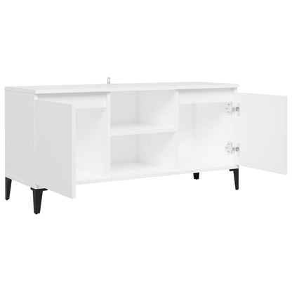 TV-Møbel Hvit TV-benk med metallben 103,5x35x50 cm