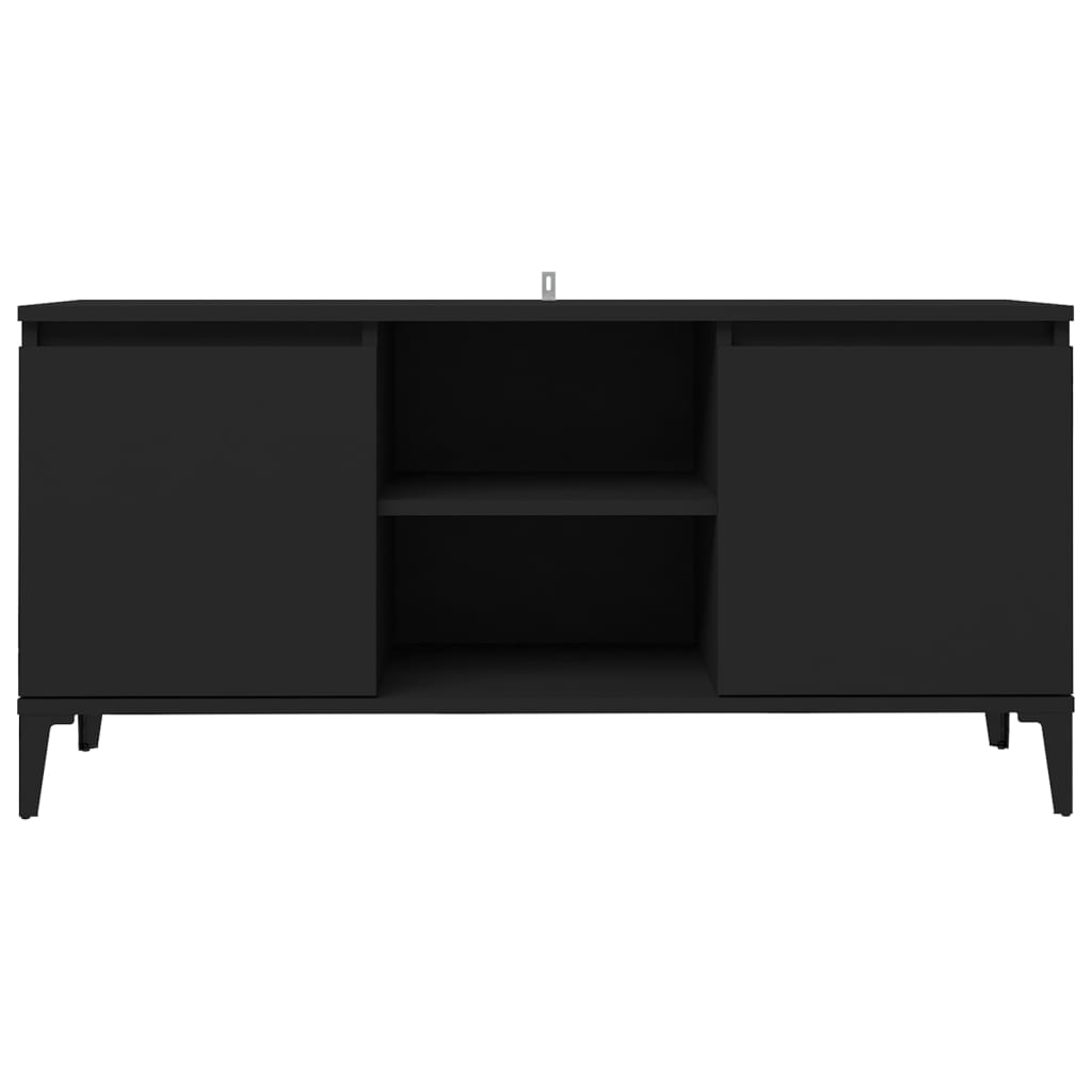 TV-Møbel Svart TV-benk med metallben 103,5x35x50 cm