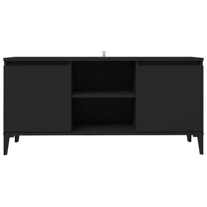 TV-Møbel Svart TV-benk med metallben 103,5x35x50 cm
